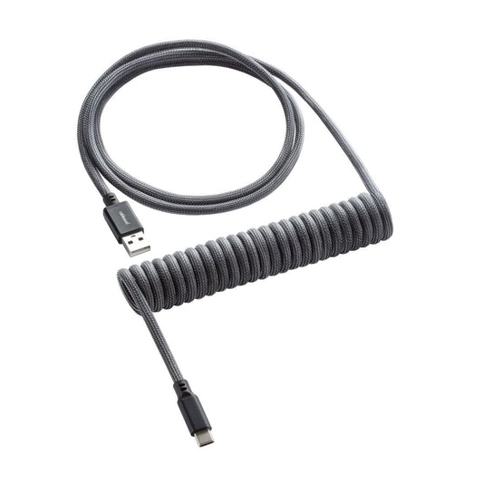 CableMod Classic Coiled Keyboard Cable (Carbon Black, USB A to USB Type C, 150cm)