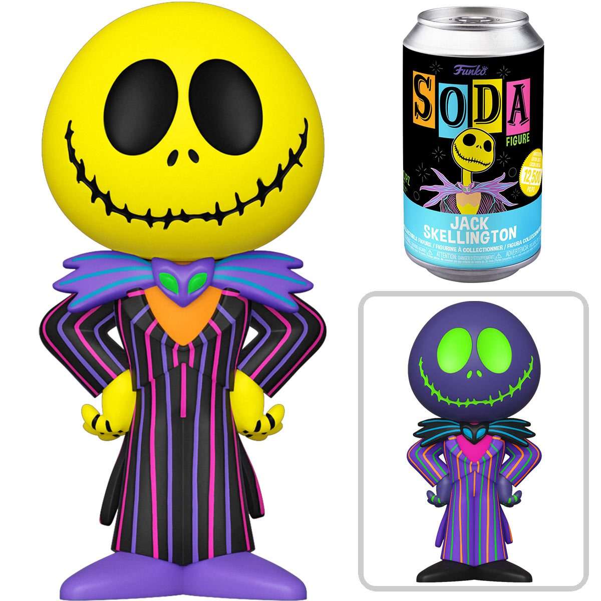 VINYL SODA: DISNEY- NBC JACK SKELLINGTON (BLACK LIGHT GLOW) (W/ CHASE)