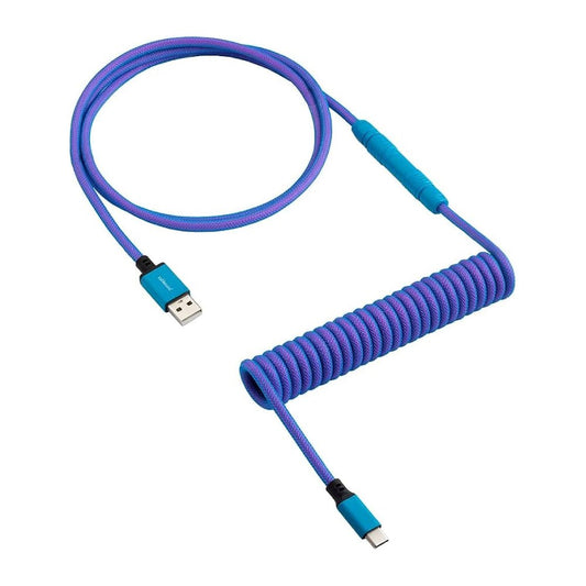 CableMod Artisan Coiled Keyboard Cable (Galaxy Blue, Slimline, USB A to USB Type C, 150cm)